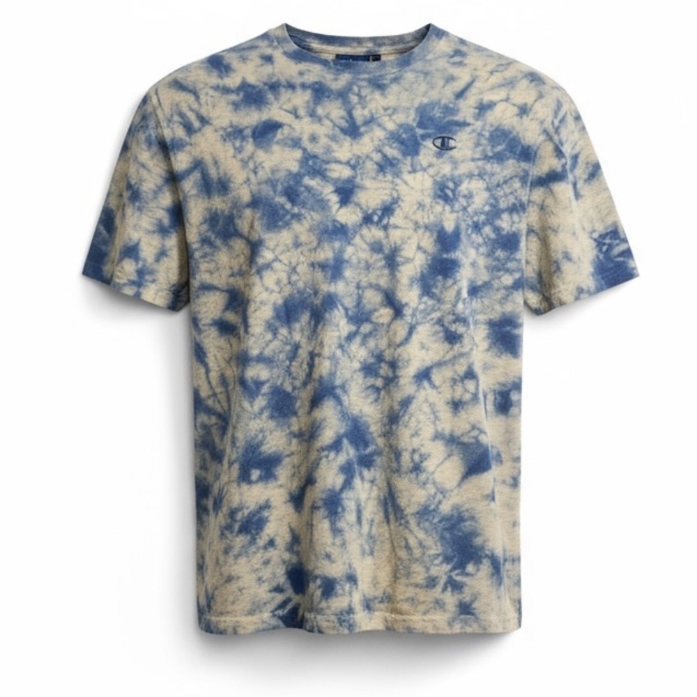 Champion Blue Tie Dye T-Shirt Short Sleeve Size L